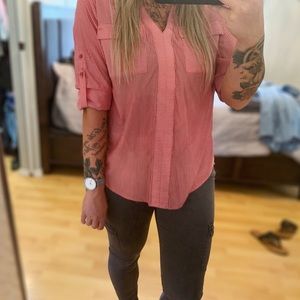 Casual quarter/long sleeve- red and white